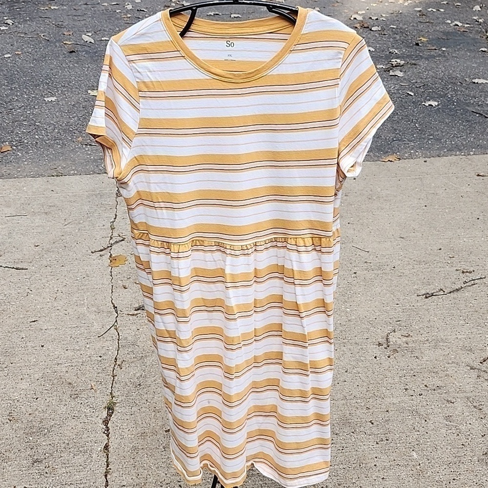 SO Striped Short Sleeve Midi Sz.‎ XXL Dress
